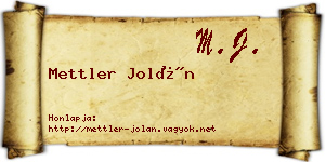 Mettler Jolán névjegykártya